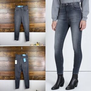 7 For All Mankind Blair High Rise Ankle Skinny Women Gray Jeans Size 25 New